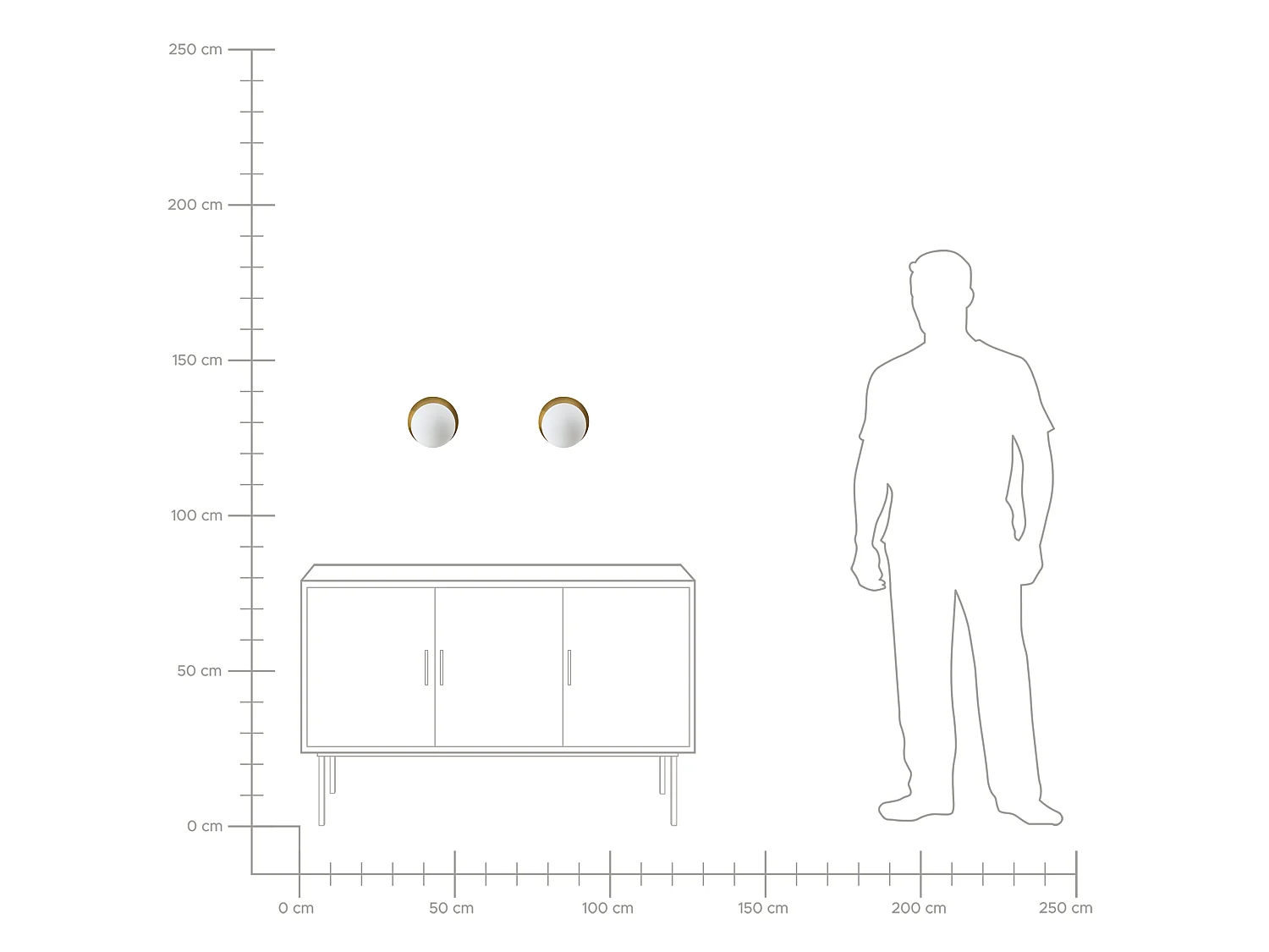 Lot de 2 lampes murales BOUBLE Métal Doré