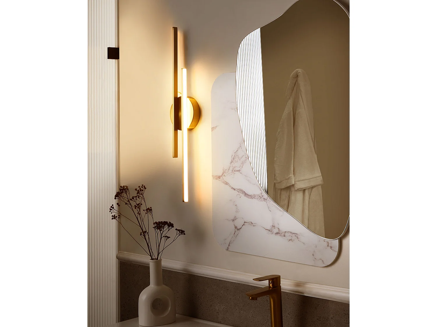 Luminaire LED pour tableau et miroir TOUQUES Métal Doré