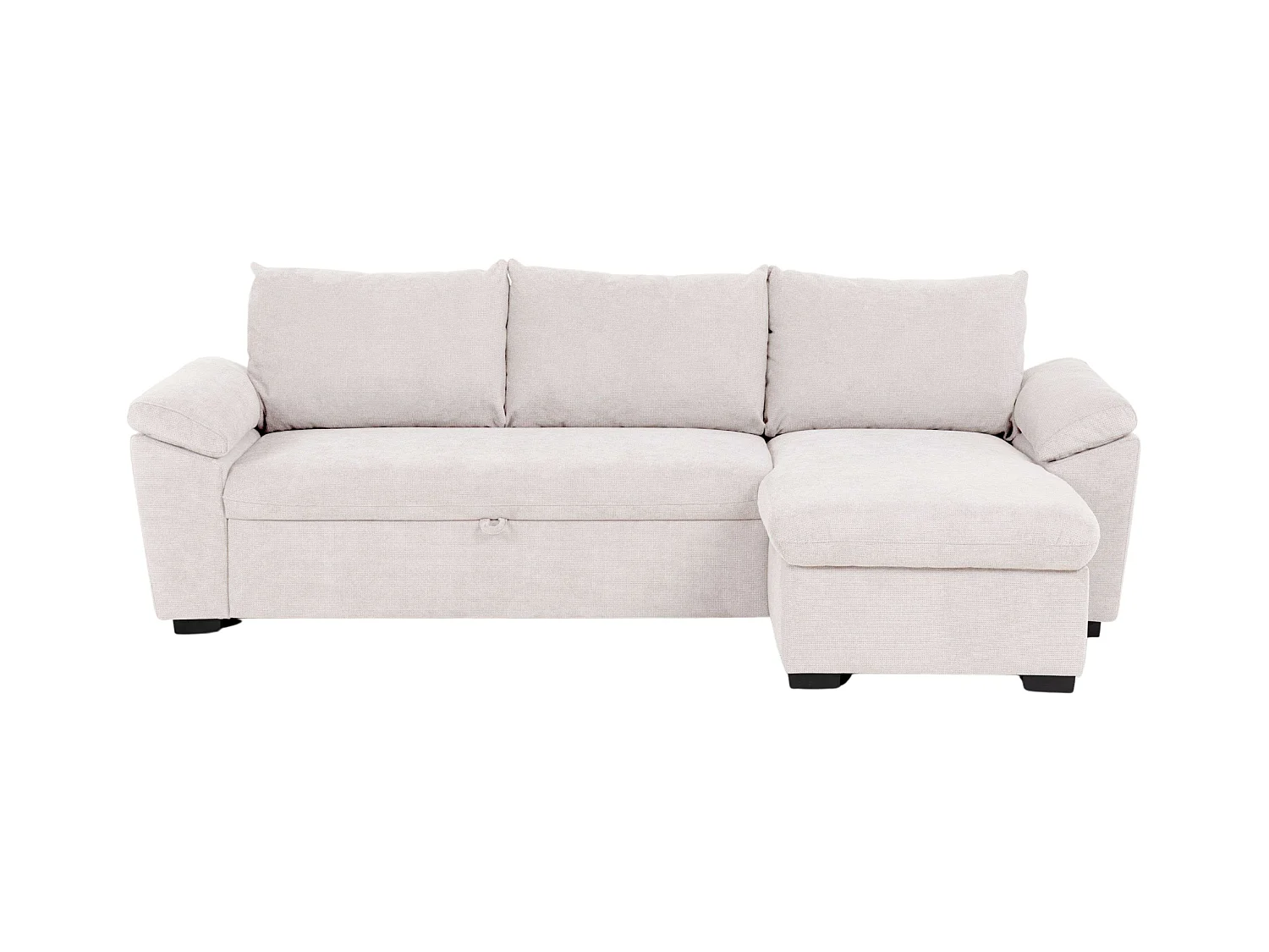 Sofá Cama Chaise Longue Luis Estilo Contemporáneo Beige con Arcón 248 cm