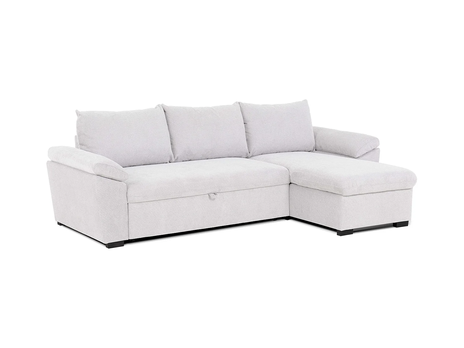 Sofá Cama Chaise Longue Luis Estilo Contemporáneo Beige con Arcón 248 cm