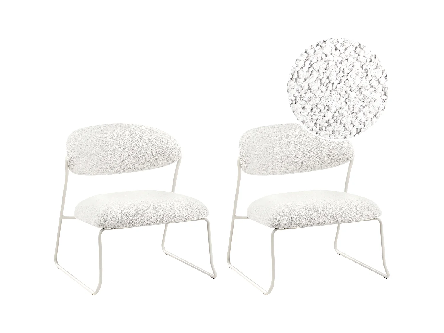 Lot de 2 fauteuils KOLSVA Tissu Blanc cassé