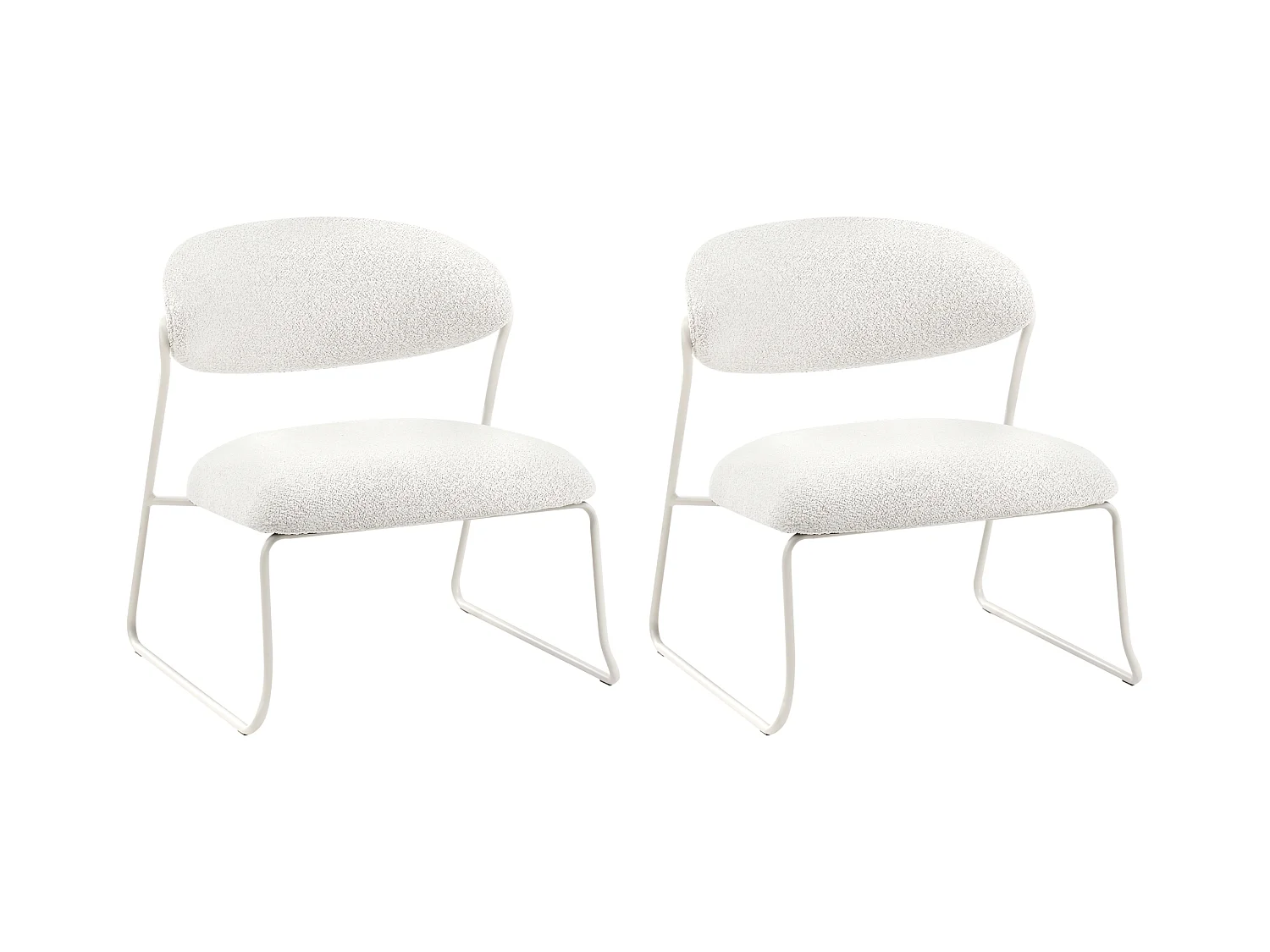 Lot de 2 fauteuils KOLSVA Tissu Blanc cassé