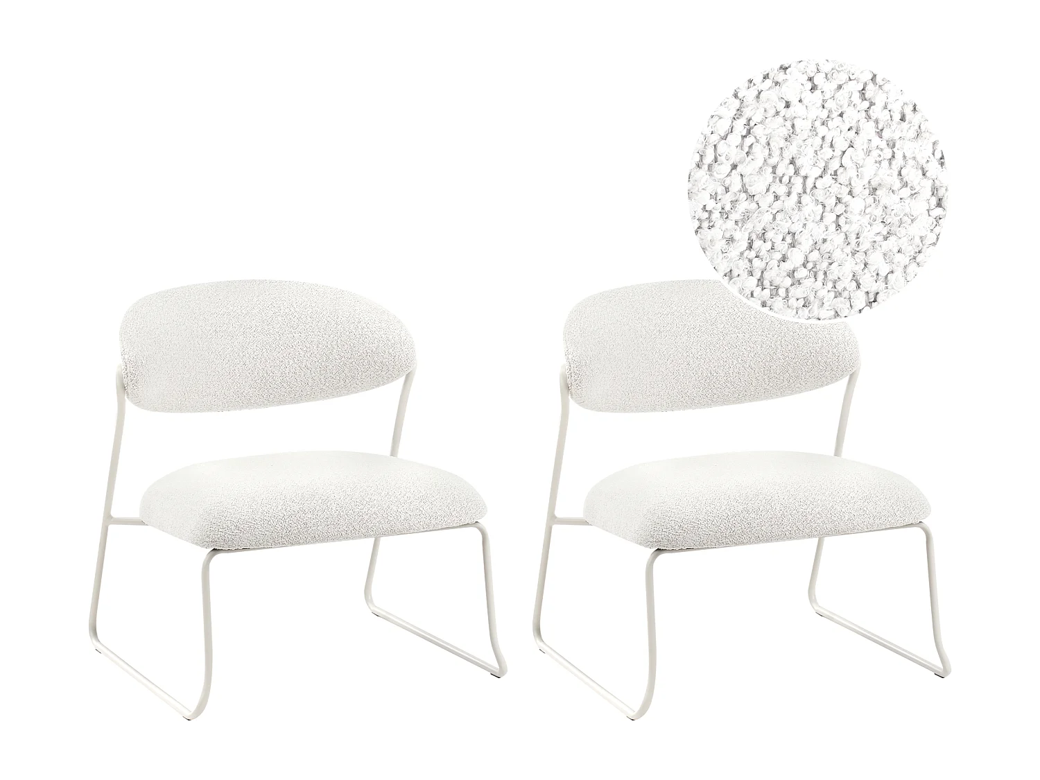 Lot de 2 fauteuils KOLSVA Tissu Blanc cassé