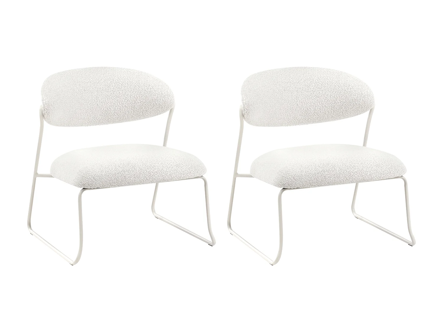 Lot de 2 fauteuils KOLSVA Tissu Blanc cassé