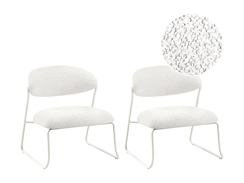 Lot de 2 fauteuils KOLSVA Tissu Blanc cassé