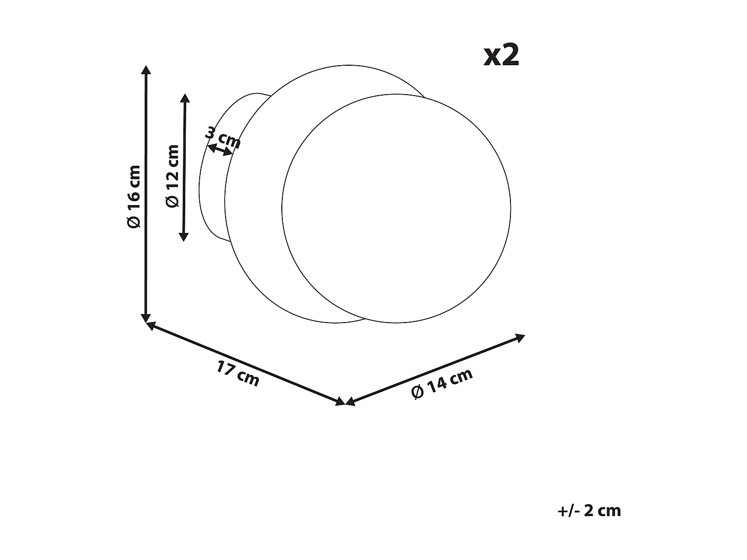 Lot de 2 lampes murales BOUBLE Métal Noir