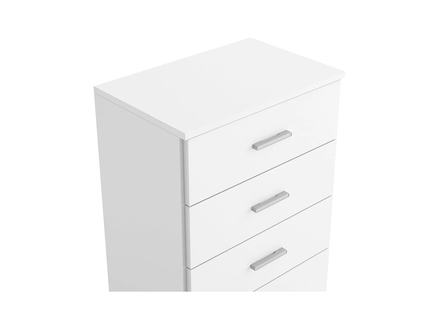 Commode 5 tiroirs Couple, glissières métalliques, poignées blanc mat 50 x 90 x 33 cm