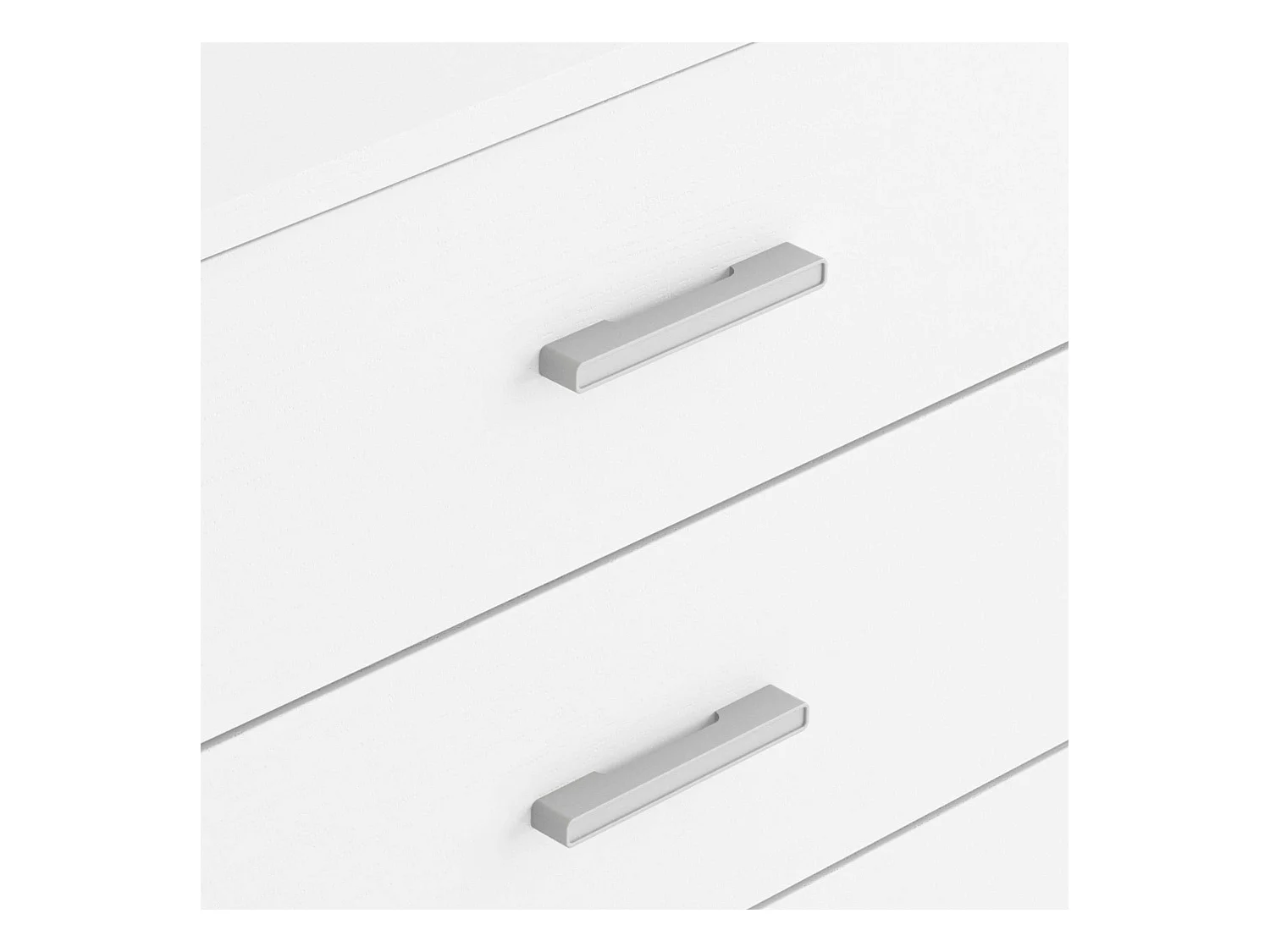 Commode 5 tiroirs Couple, glissières métalliques, poignées blanc mat 50 x 90 x 33 cm