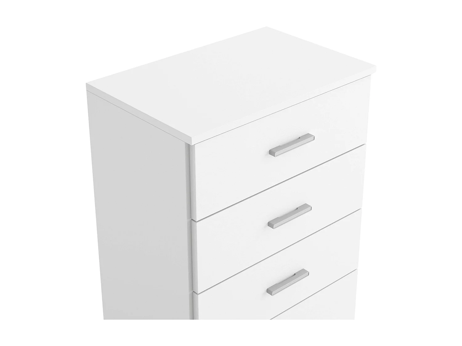 Cômoda Casal 5 Gavetas, Guias Metálicas, Puxadores Branco Fosco 50x90x33 cm