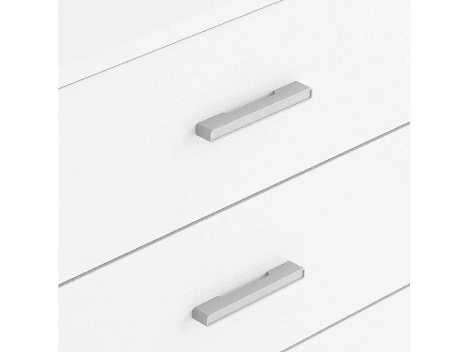 Cômoda Casal 5 Gavetas, Guias Metálicas, Puxadores Branco Fosco 50x90x33 cm
