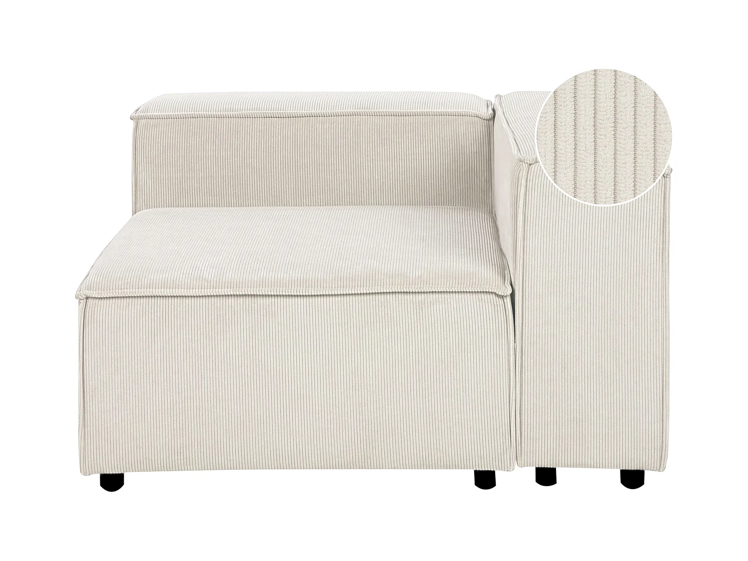 Module d'angle ARDAL Velours côtelé Blanc cassé Côté droite