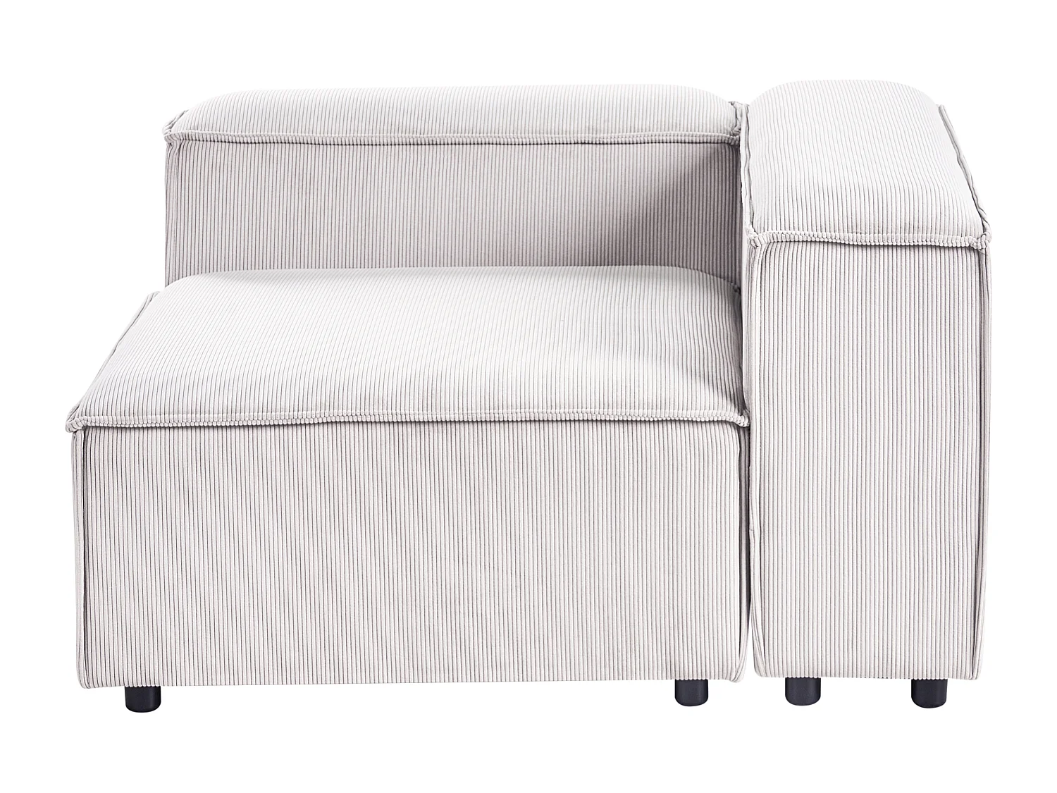 Module d'angle ARDAL Velours côtelé Blanc cassé Côté droite