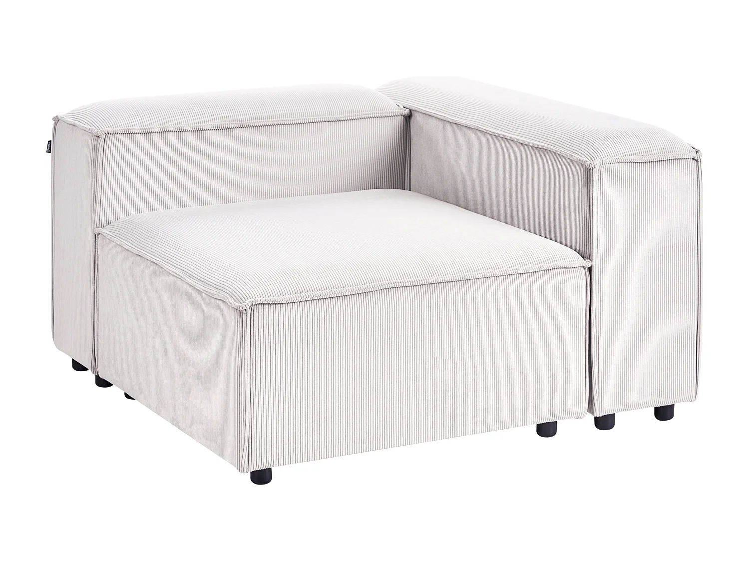 Module d'angle ARDAL Velours côtelé Blanc cassé Côté droite