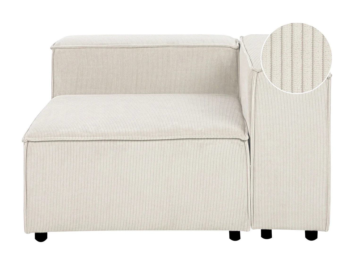 Module d'angle ARDAL Velours côtelé Blanc cassé Côté gauche