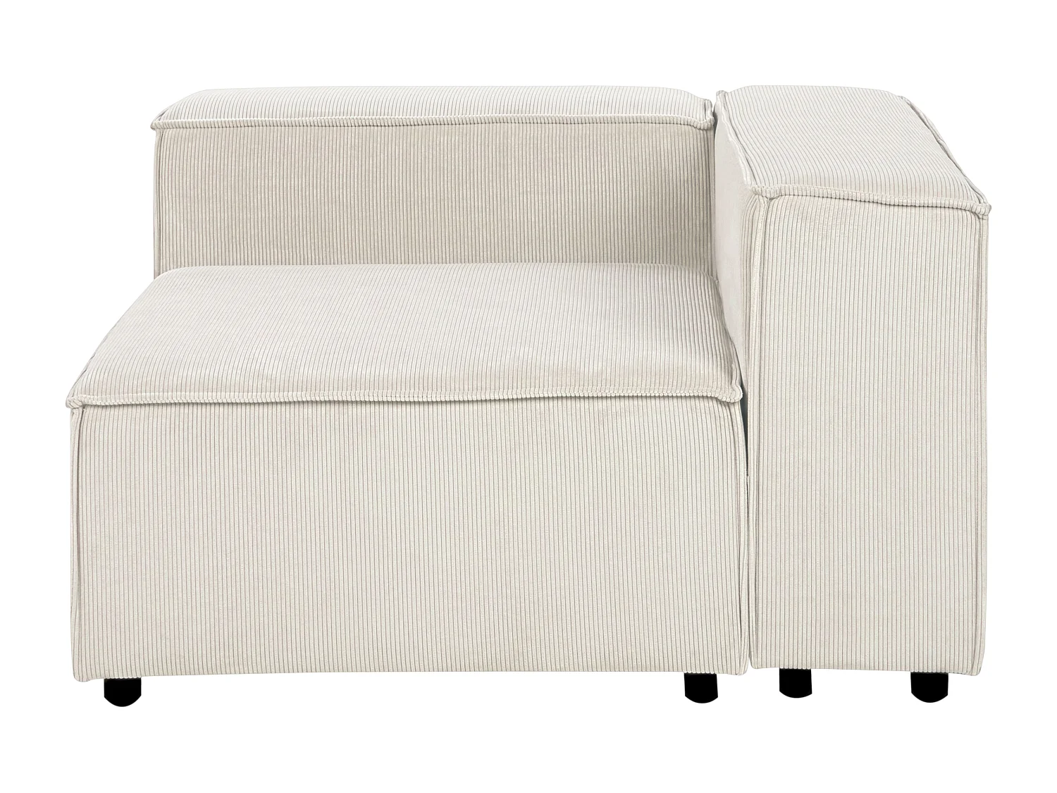 Module d'angle ARDAL Velours côtelé Blanc cassé Côté gauche