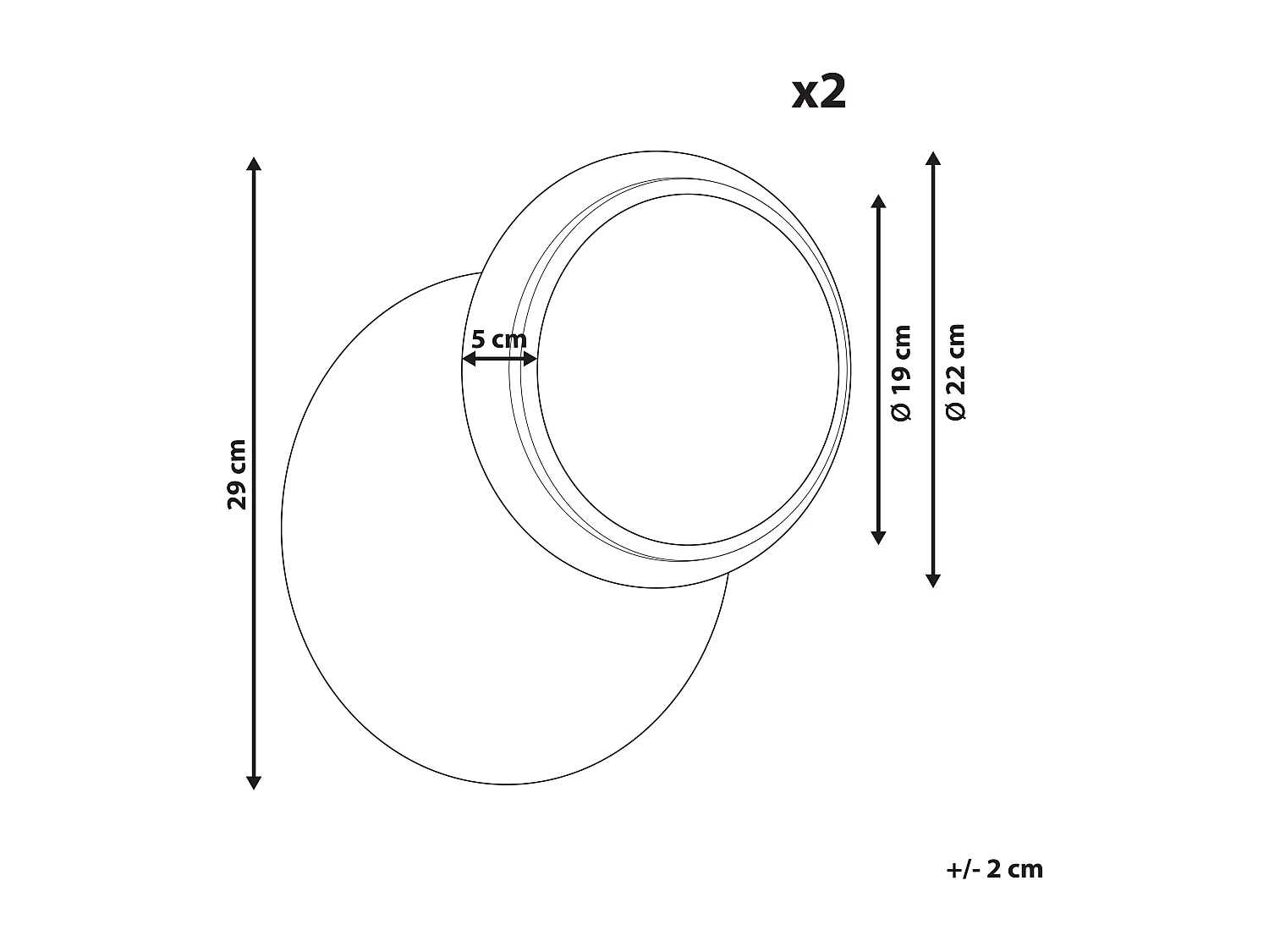 Lot de 2 lampes murales SEMNON LED Métal Blanc