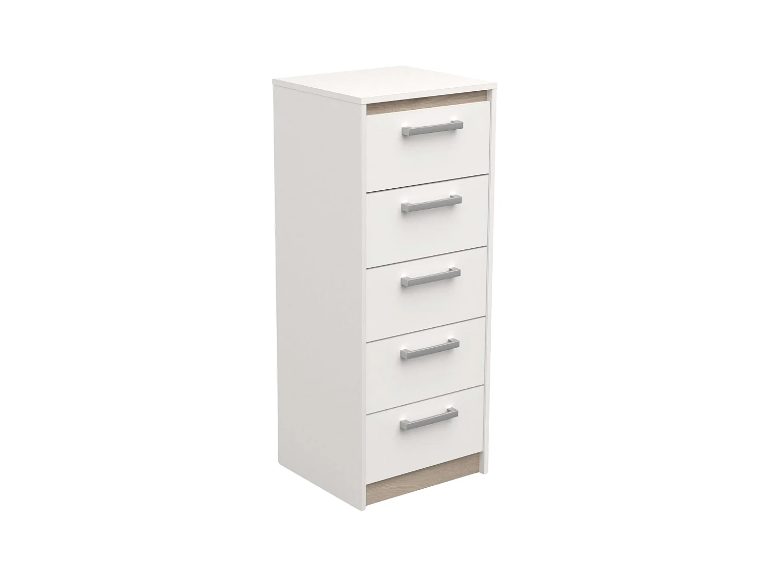 Cômoda Watson 5 gavetas em melamina 107 cm branco e carvalho Kronberg