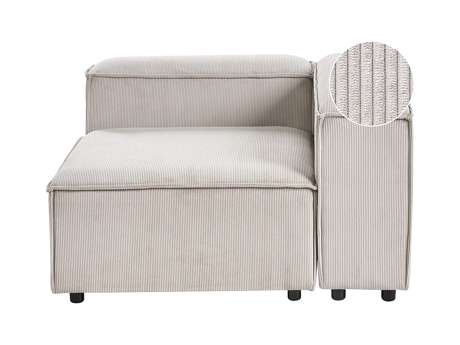 Module d'angle ARDAL Velours côtelé Taupe Côté droite