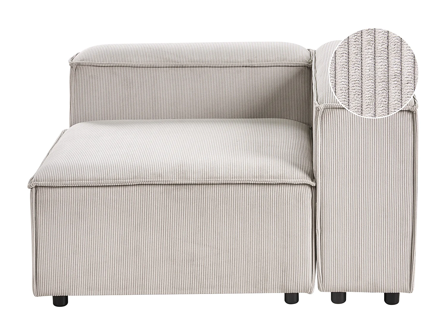 Module d'angle ARDAL Velours côtelé Taupe Côté droite