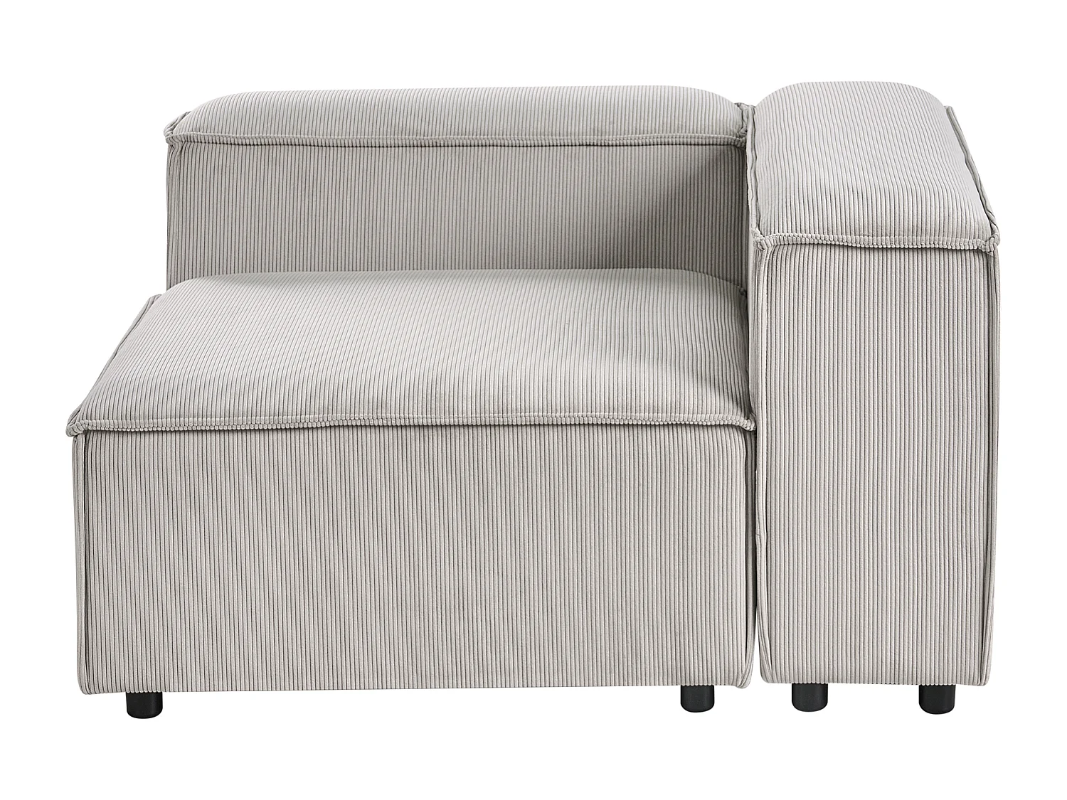 Module d'angle ARDAL Velours côtelé Taupe Côté droite