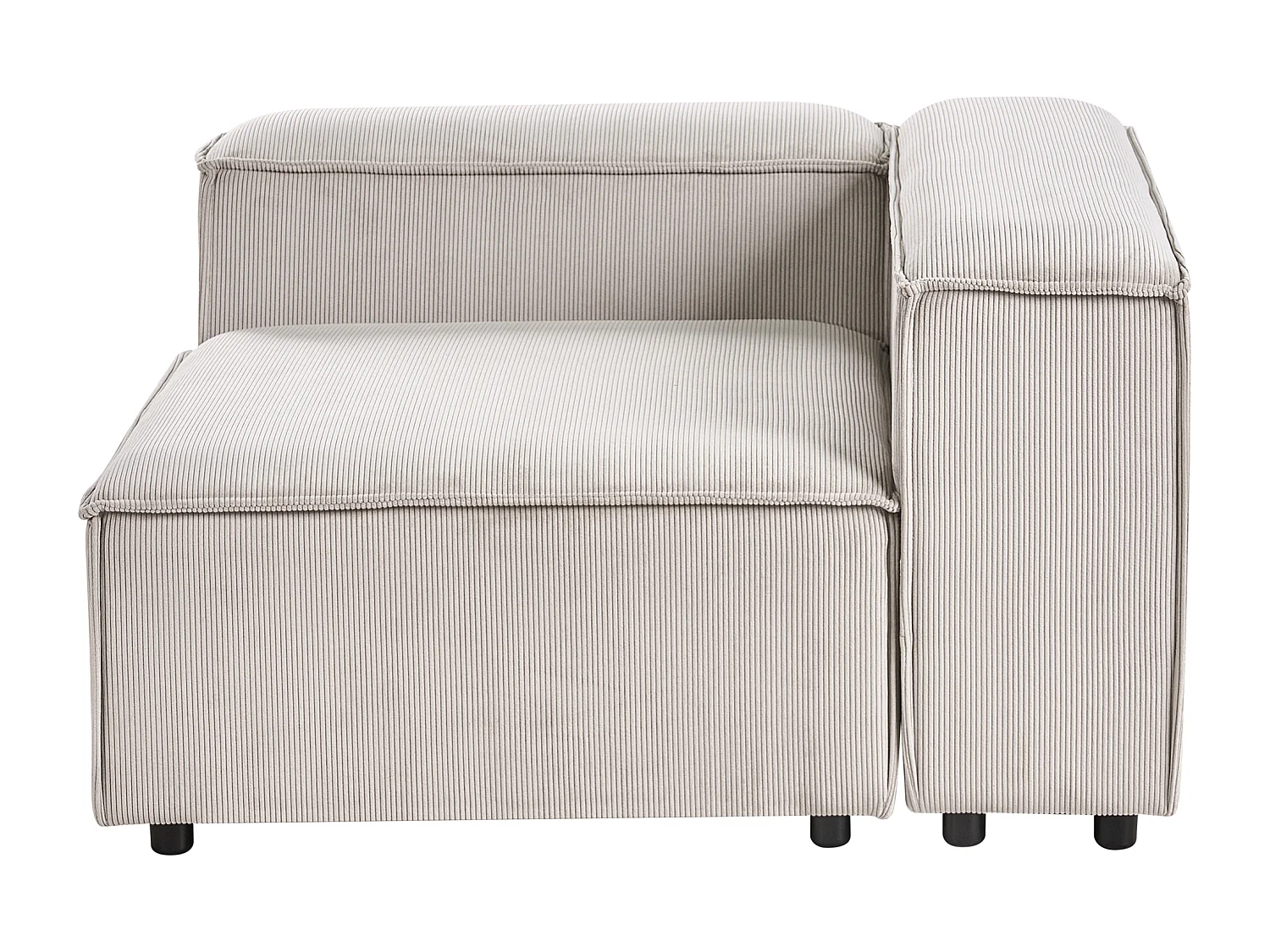 Module d'angle ARDAL Velours côtelé Taupe Côté gauche