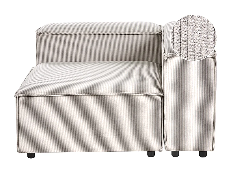 Module d'angle ARDAL Velours côtelé Taupe Côté droite