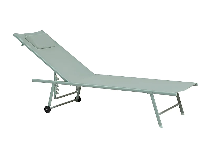 Lot de 2 transats SORONI Métal Vert clair