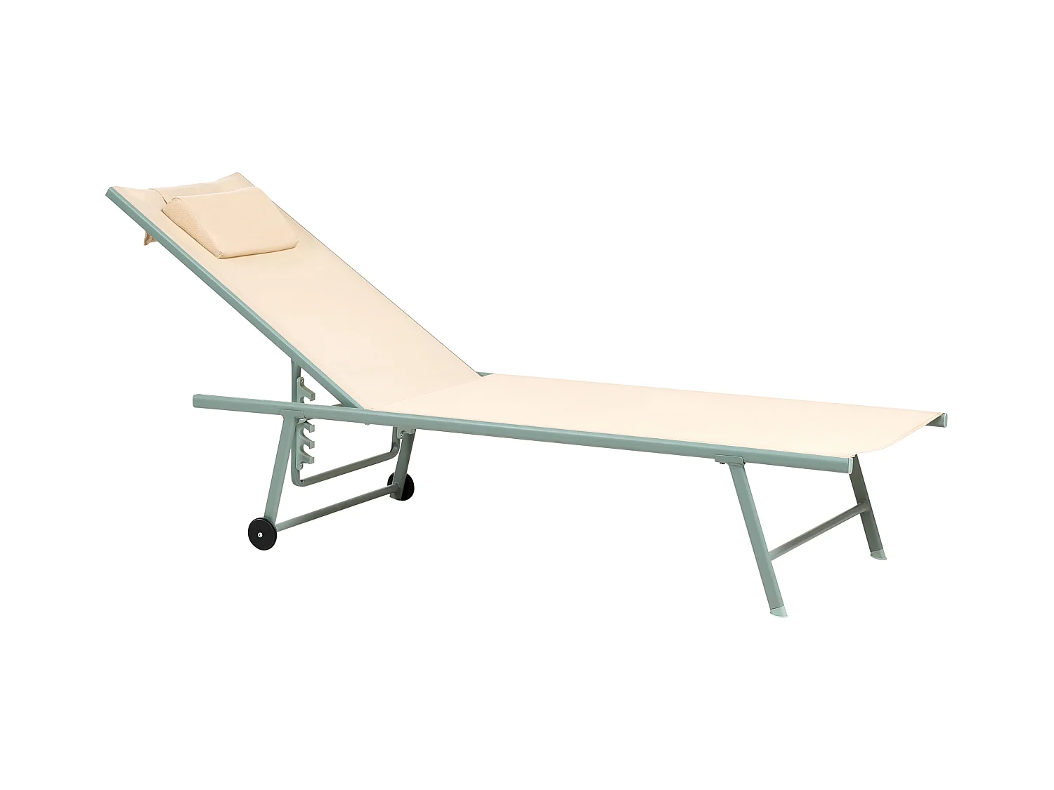 Lot de 2 transats SORONI Métal Beige