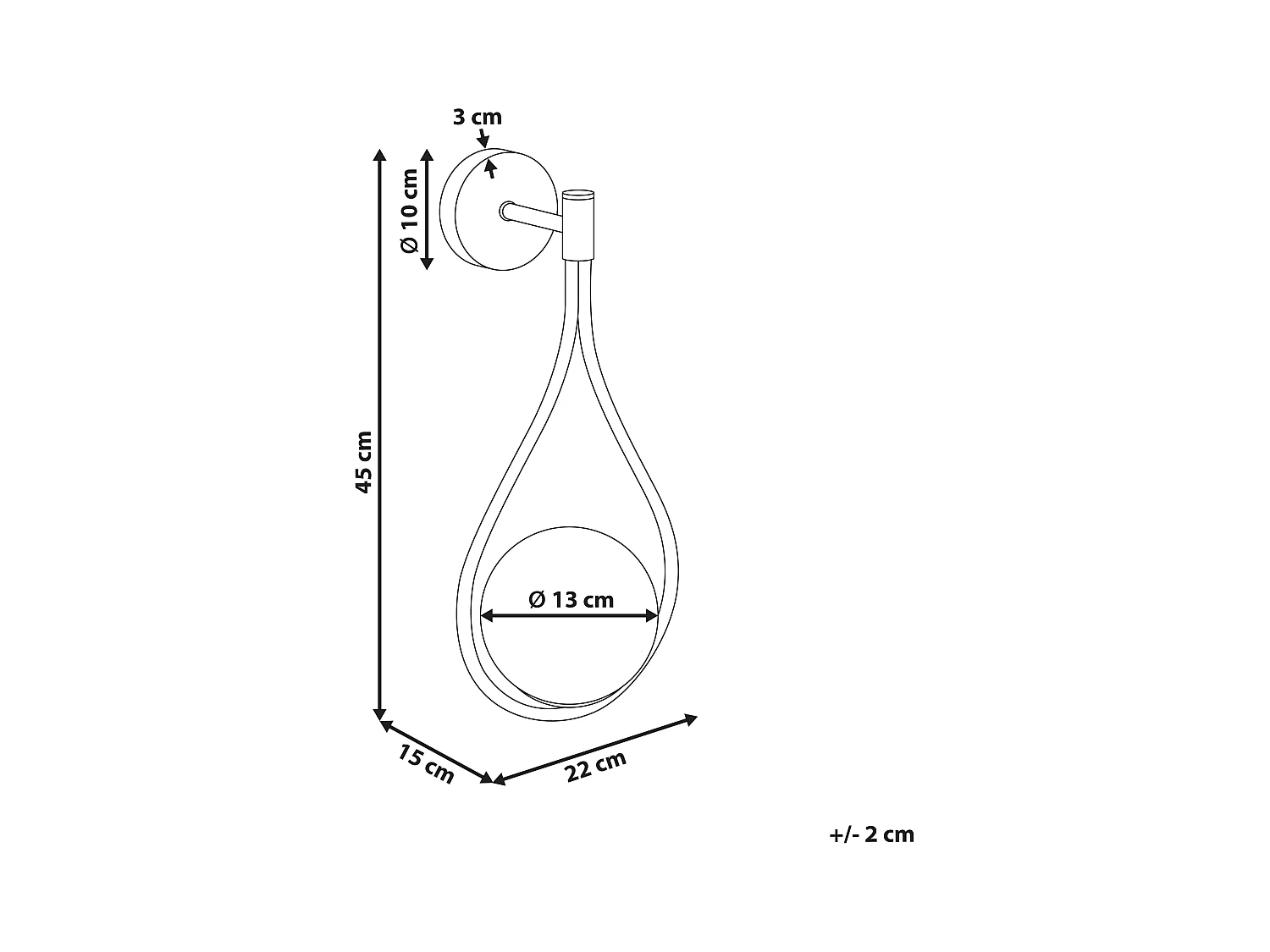 Lampe murale AUROUE Métal Noir