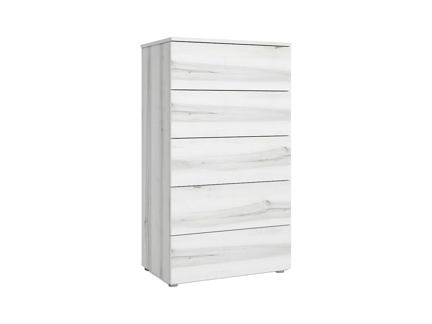 Commode de chambre contemporaine Lyon Albo blanche 5 tiroirs 62 x 111 x 40 cm