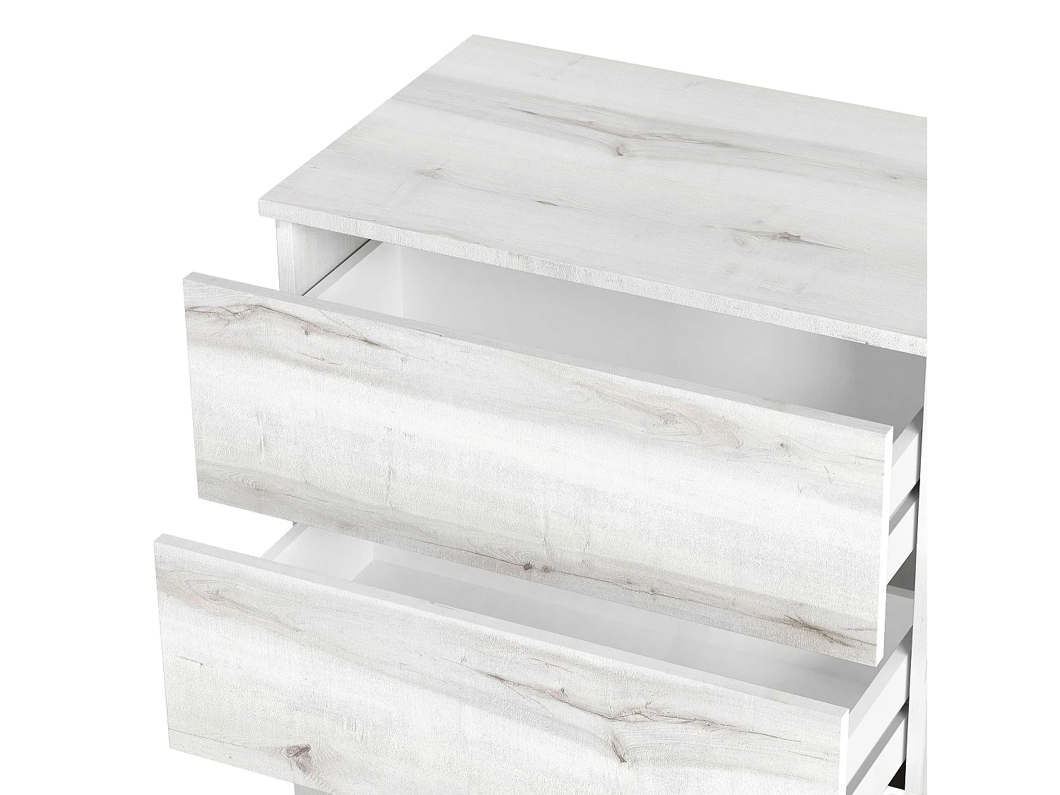 Commode de chambre contemporaine Lyon Albo blanche 5 tiroirs 62 x 111 x 40 cm