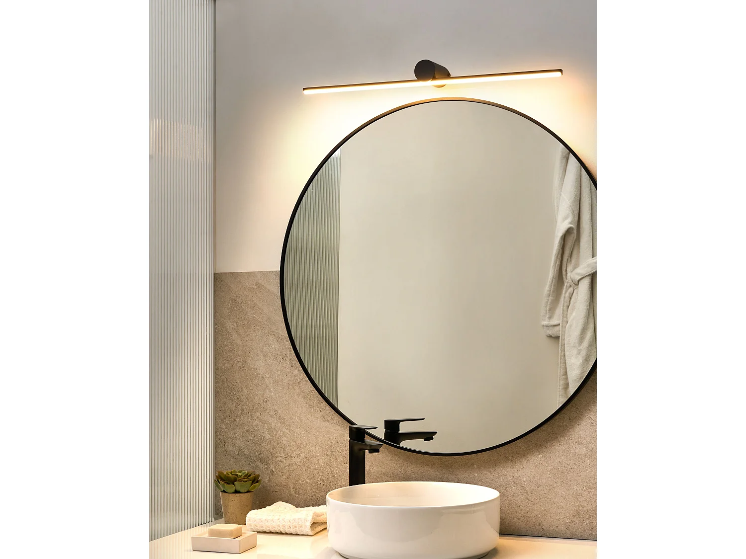 Luminaire LED pour tableau et miroir GABAS Métal Noir