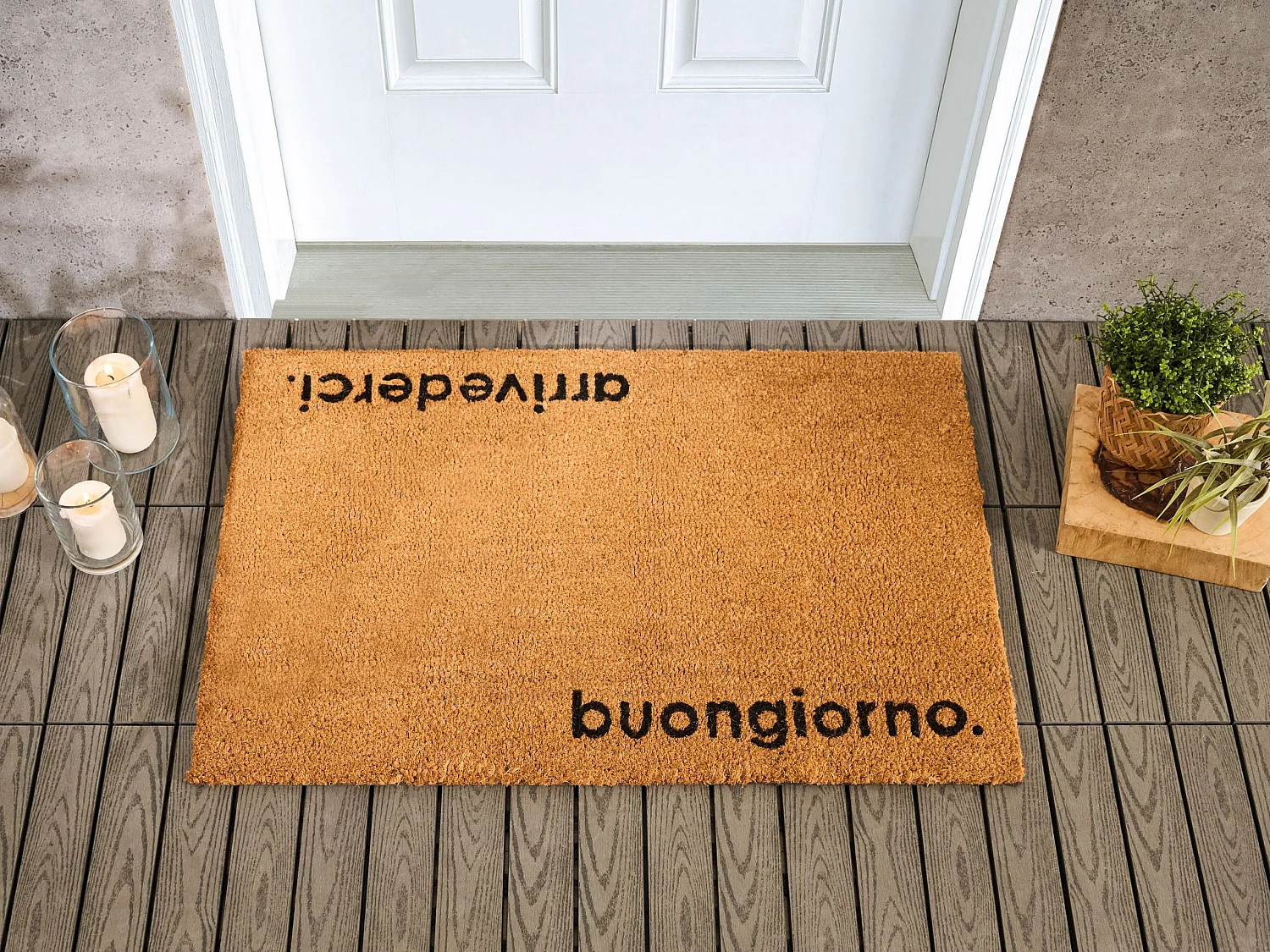 Paillasson LABO Naturel 60 x 90 cm Texte Fibre de coco