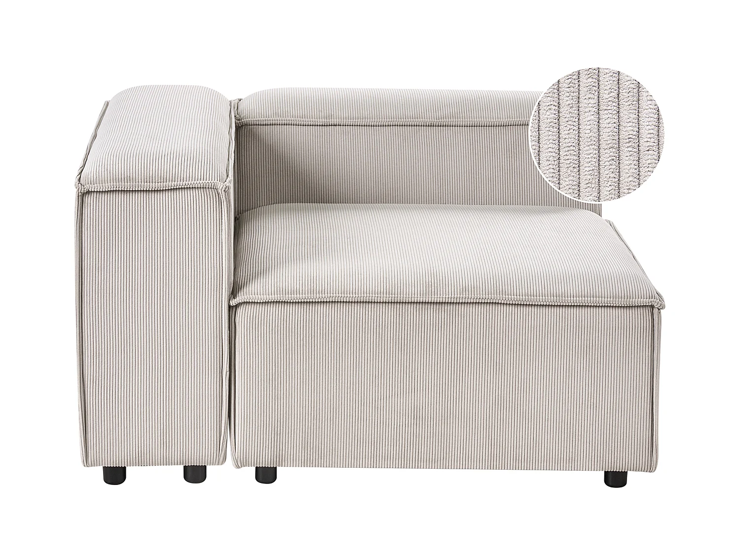 Module d'angle ARDAL Velours côtelé Taupe Côté droit