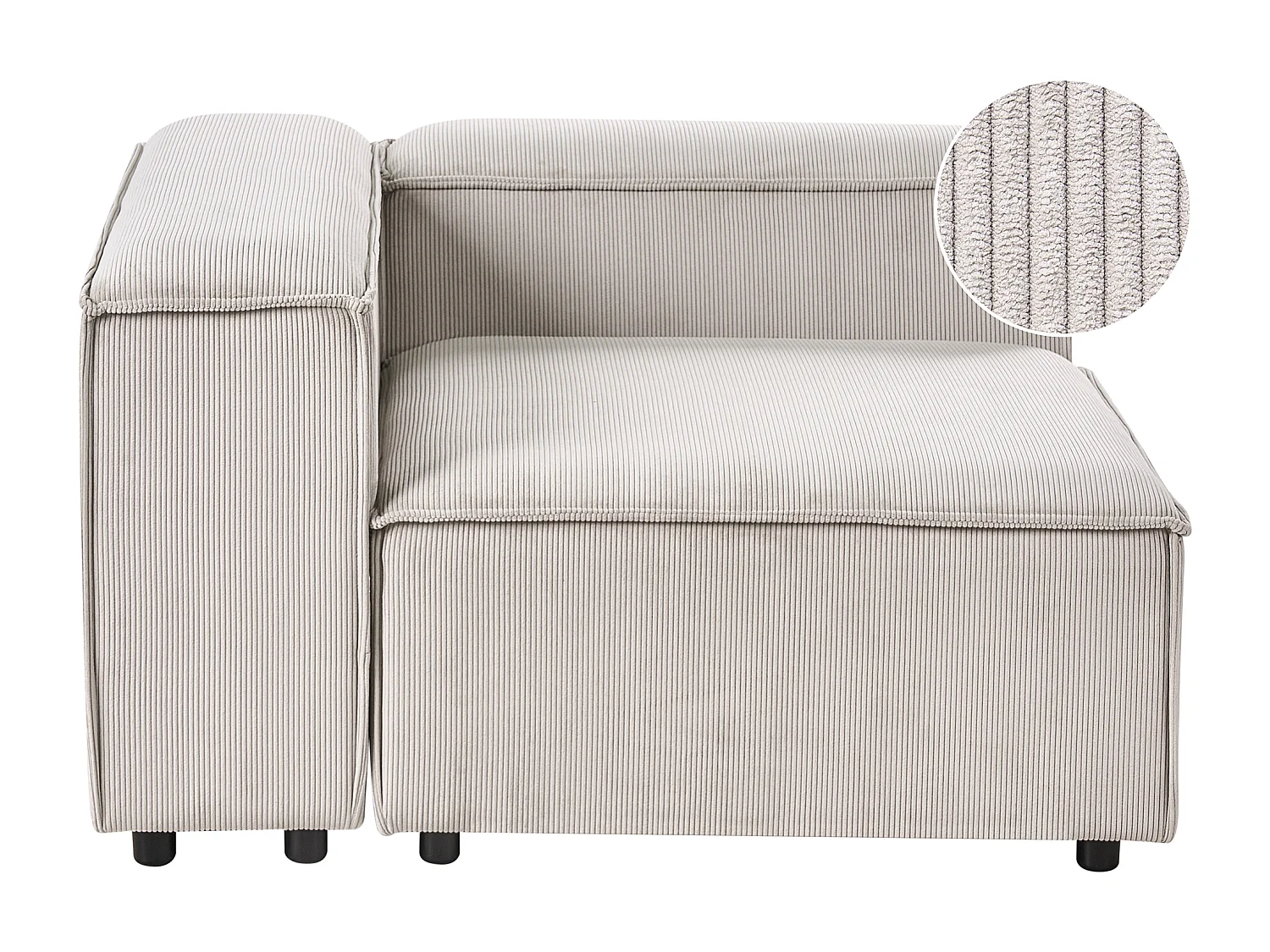 Module d'angle ARDAL Velours côtelé Taupe Côté droit