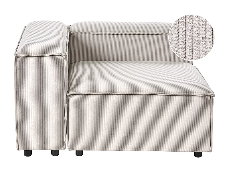 Module d'angle ARDAL Velours côtelé Taupe Côté droit