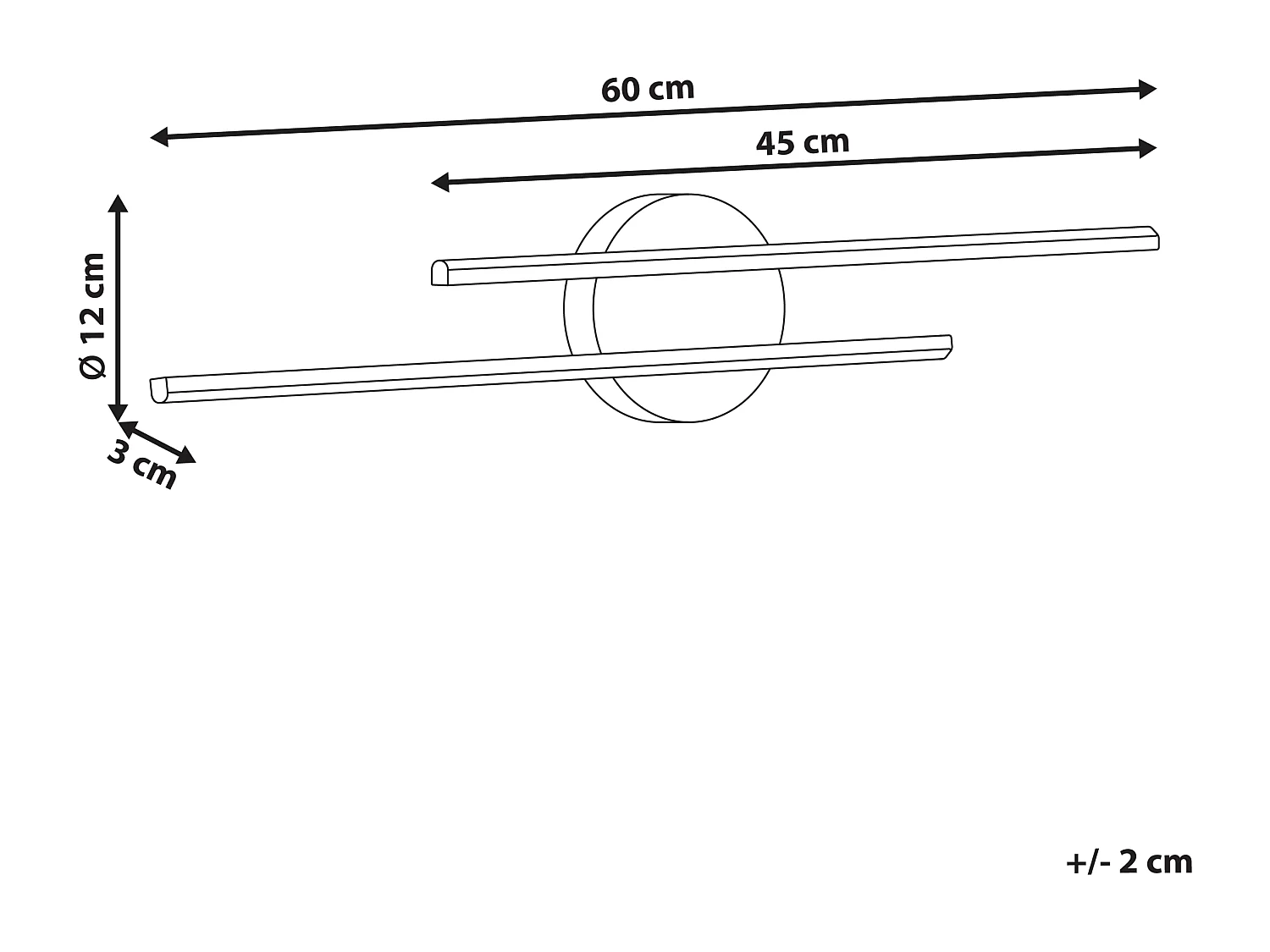 Luminaire LED pour tableau et miroir TOUQUES Métal Noir