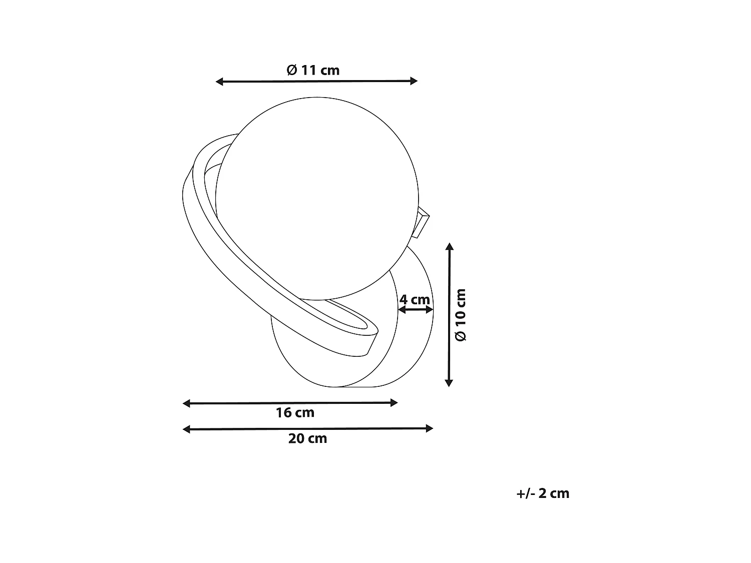 Lampe murale COLAGNE Métal Noir