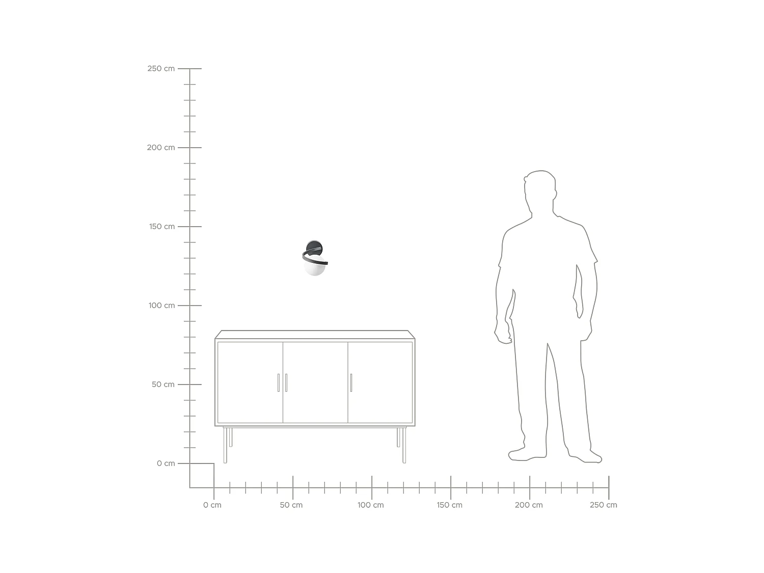 Lampe murale COLAGNE Métal Noir