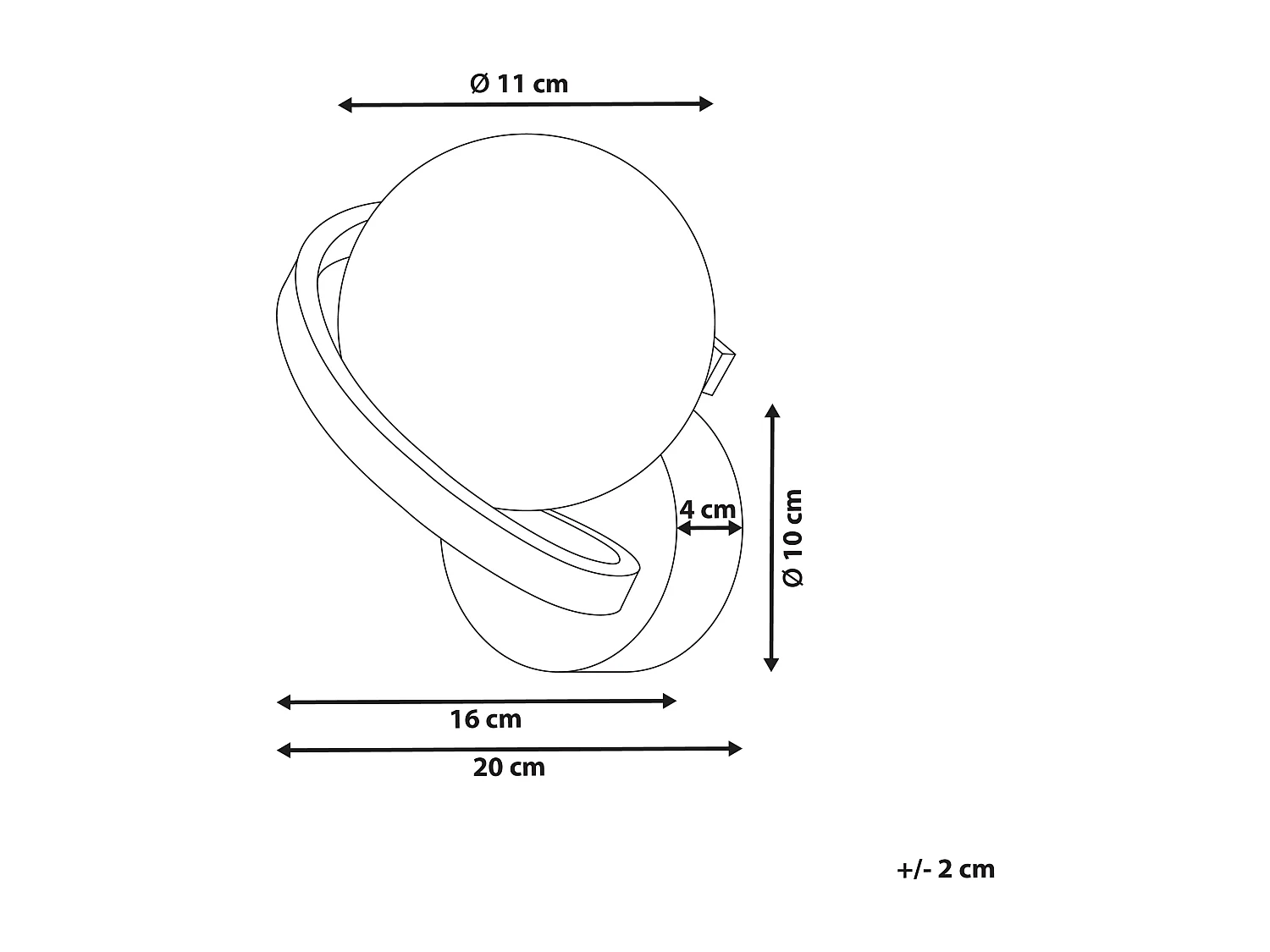 Lampe murale COLAGNE Métal Noir