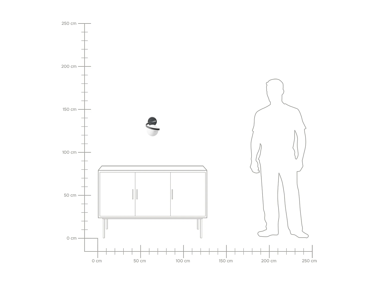 Lampe murale COLAGNE Métal Noir