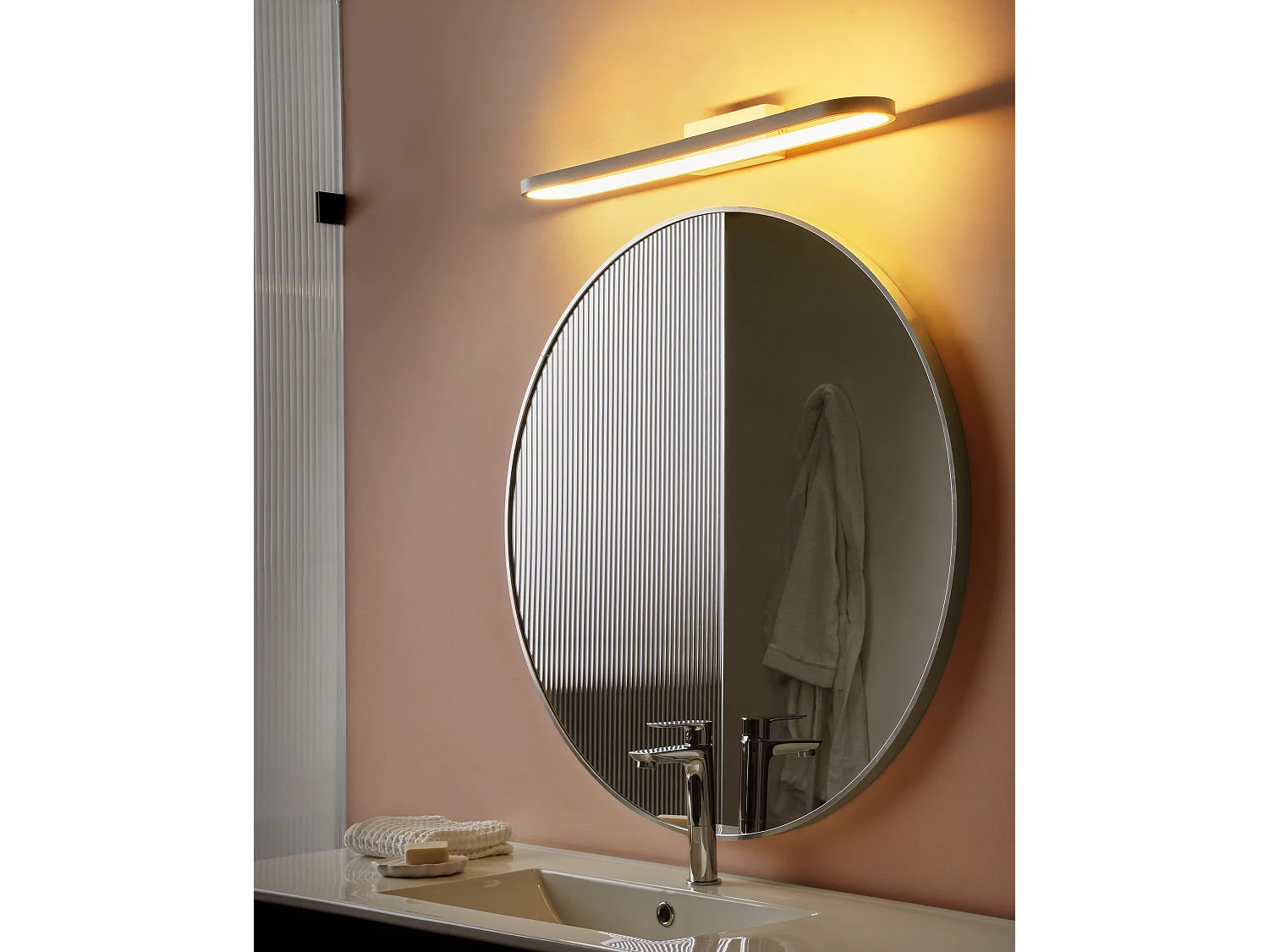 Picture and Mirror LED Light MIDOU Metal White