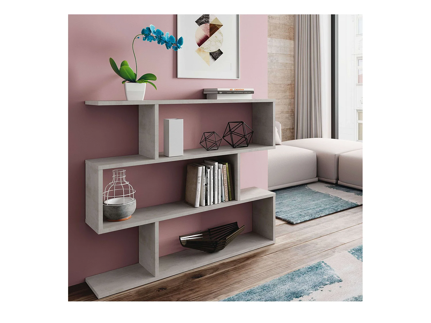 Commode de chambre Tibet Chêne Cambrian/Mélamine blanche 110x40x40 cm