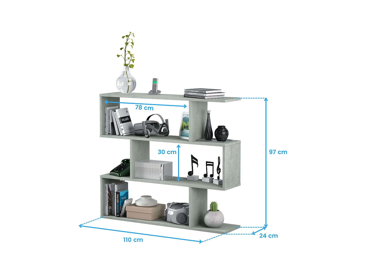 Commode de chambre Tibet Chêne Cambrian/Mélamine blanche 110x40x40 cm