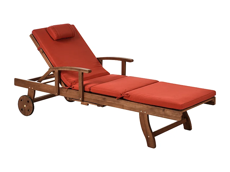 Transat avec coussin AMANTEA PREMIUM Acacia Rouge