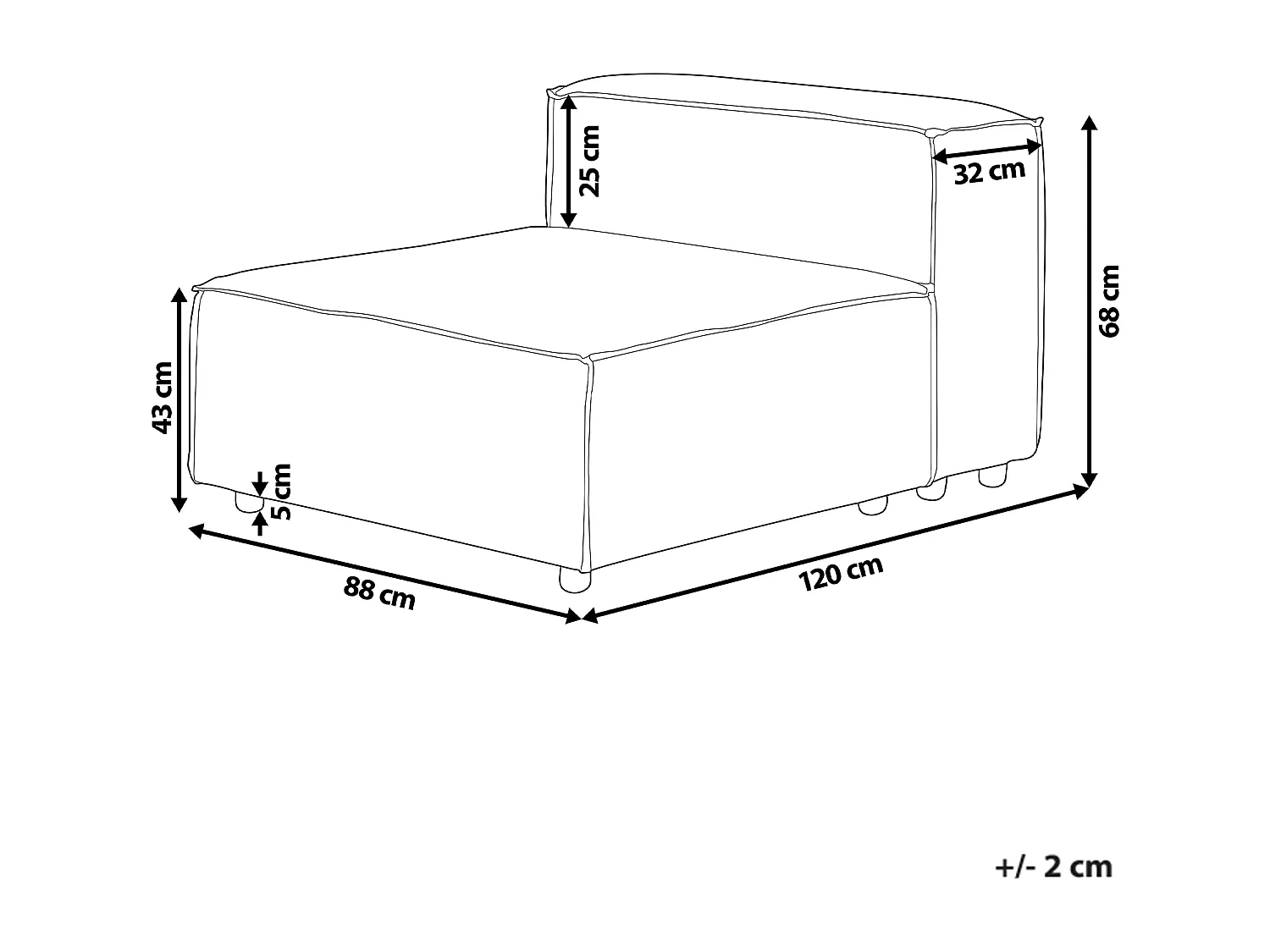 Module fauteuil ARDAL Velours côtelé Taupe