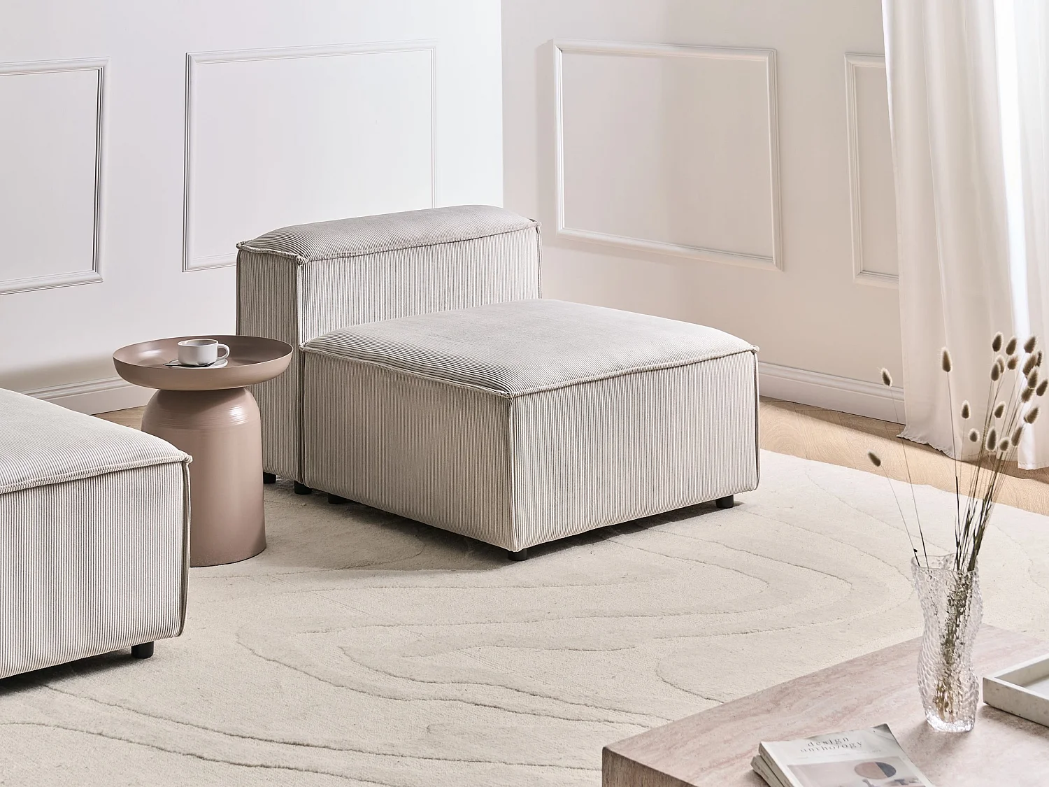 Module fauteuil ARDAL Velours côtelé Taupe