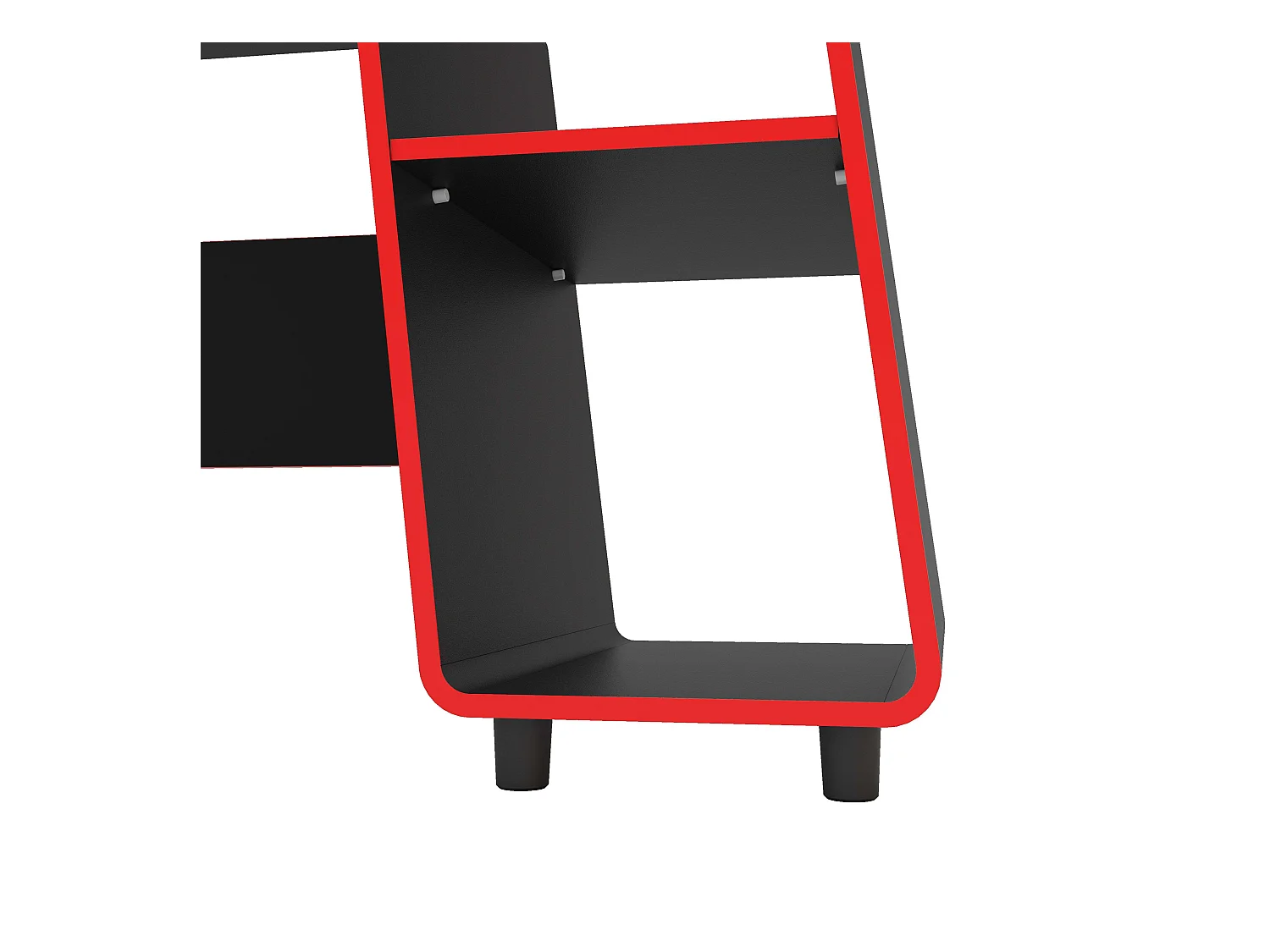 Table de jeu London noire/rouge - 1 étagère, Tower Space, mélamine, 150,5 cm