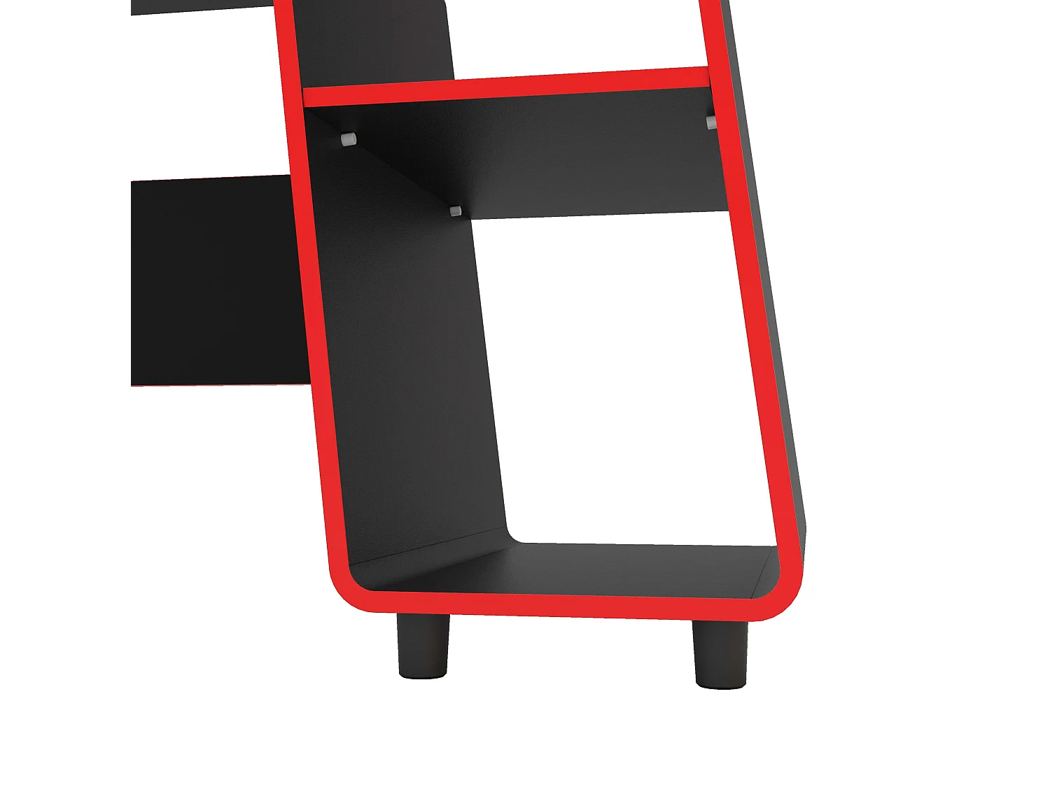 Mesa Gamer London Negro/Rojo - 1 Estante, Espacio Torre, Melamina, 150,5 cm