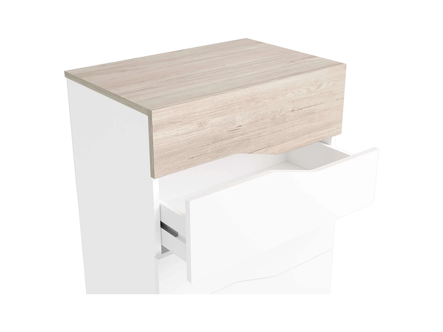 Commode Cannes 6 tiroirs en blanc mat et Sahara 62 x 111 x 41 cm